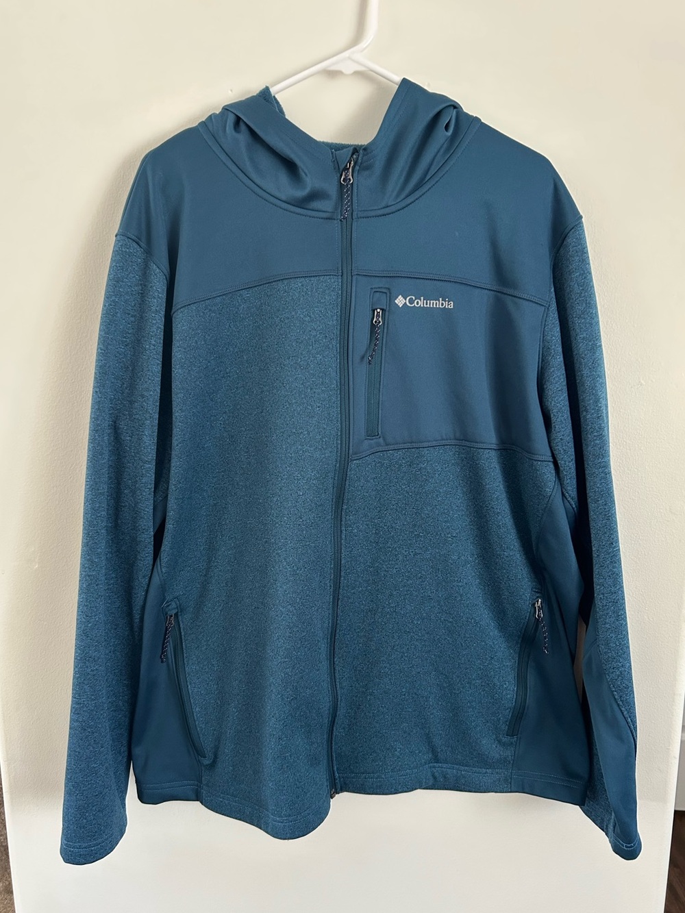 Columbia Men's Blue Full-Zip Hooded Jacket Size XL